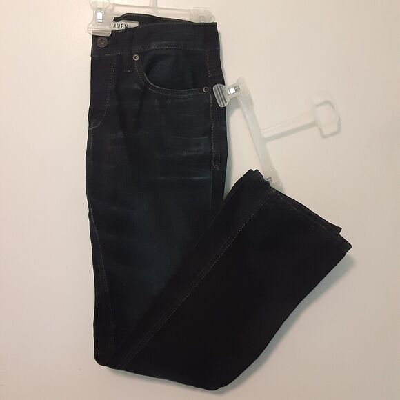 BKE AIDEN Mens 29R Dark Blue Distressed Denim Jeans Button Up Fly - Picture 1 of 14